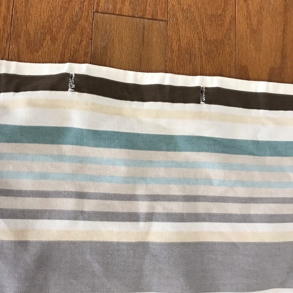 Striped Shower Curtain Beach Brown Tan Aqua Blue stripes - Picture 14 of 14